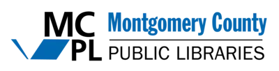 Montgomery County Public Libraries logo. Logotipo de las Bibliotecas Públicas del Condado de Montgomery.